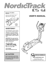 NordicTrack E5 Si Elliptical English Manual
