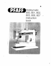 Pfaff hobby 803 Owner's Manual