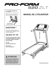 ProForm 520 Zlt Treadmill French Manual