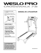 Weslo Pro Crosswalk 7.8 Treadmill Canadian French Manual