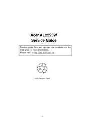 Acer AL2223WD AL2223WD Service Guide