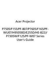 Acer P7305W User Manual