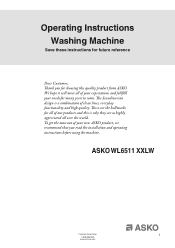Asko WL6511XXL User manual WL6511XXL Use & Care Guide EN (English UCG 2+1 Warranty)