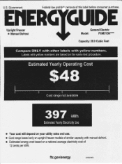 GE FUM21DHRWW Energy Guide