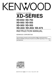 Kenwood XD-753 User Manual