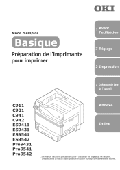 Oki C942 C911dn/C931dn/C941dn/C942 Basic User Manual - French