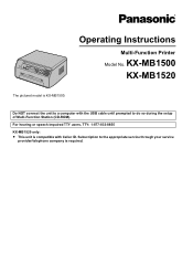 Panasonic KX-MB1500 Operating Instructions