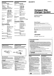 Sony CDX-530RF Operating Instructions  (primary manual)