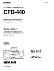 Sony CFD-440 Users Guide
