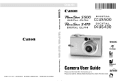 Canon S410 PowerShot S500/410, DIGITAL IXUS 500/430 Camera User Guide