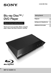 Sony BDP-BX110 Operating Instructions