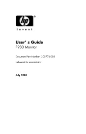 Compaq 244375-001 P930 Monitor - User's Guide - Enhanced for accessibilty