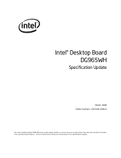 Intel DG965WH Intel Desktop Board DG965WH Specification Update