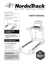 NordicTrack Elite 9700 Pro Treadmill English Manual