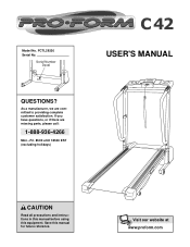 ProForm C42 Treadmill Canadian English Manual