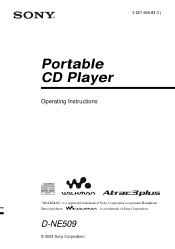 Sony D-NE509 Primary User Manual
