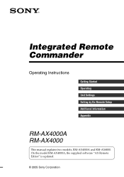 Sony RM-AX4000 Operating Instructions
