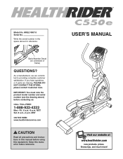 HealthRider C550e Elliptical English Manual