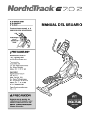 NordicTrack E 7.0 Z Elliptical Spanish Manual