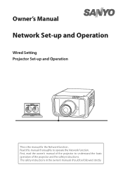 Sanyo PDG-DHT8000L Owners Manual Network set up