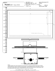 Sony XBR-52LX900 Dimensions Diagram
