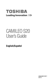 Toshiba PA3792U-1CAM Camileo S20 User's Guide for Camileo S20
