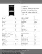 Frigidaire FCWD2727AB Product Specifications Sheet