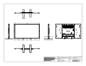NEC X841UHD Mechanical Drawing w/stand