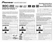 Pioneer BDC 202 Operating Instructions