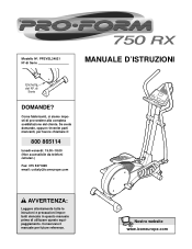 ProForm 750 Rx Elliptical Italian Manual