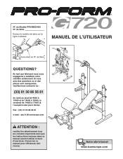 ProForm G720 Bench French Manual