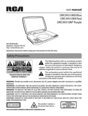 RCA DRC99310 User Manual