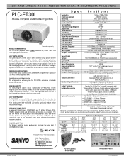 Sanyo PLC-ET30L Print Specs