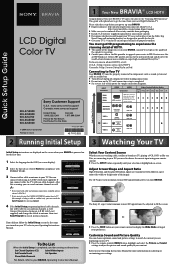 Sony KDL-32LL150 Quick Setup Guide