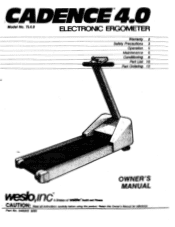 Weslo Cadence 4.0 Treadmill Owners Manual