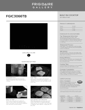 Frigidaire FGIC3066TB Product Specifications Sheet