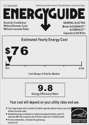 GE AJCM08ACF Energy Guide