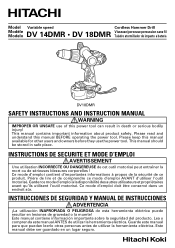 Hitachi DV18DMR Instruction Manual