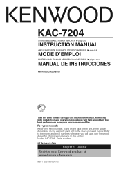 Kenwood KAC 7204 Instruction Manual