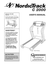 NordicTrack C 2000 Treadmill English Manual