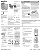 Sanyo DP32642 Owners Manual
