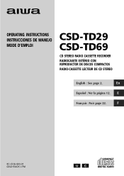 AIWA CSD-TD69 Operating Instructions