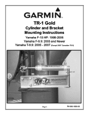 Garmin TR-1 Gold Marine Autopilot Cylinder and Bracket Mounting Instructions_Yamaha F-15 HP 1998-2006 F-9.9 2003 and Newer T-9.9 2005-2007