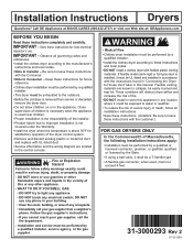 Hotpoint HTX26EASWWW Installation Instructions