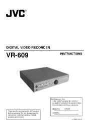 JVC VR-609U VR-609U 9-channel digital video recorder 102 page instruction manual