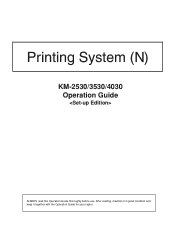 Kyocera KM-3530 Printing System (N) Operation Guide (Setup Edition)
