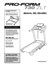 ProForm 730 Zlt Treadmill Spanish Manual