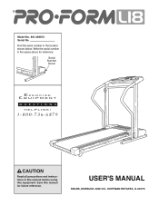 ProForm L18 Treadmill English Manual