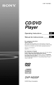 Sony DVP-NS55P/S Operating Instructions