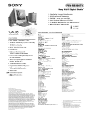 Sony PCV-RX490TV Marketing Specifications